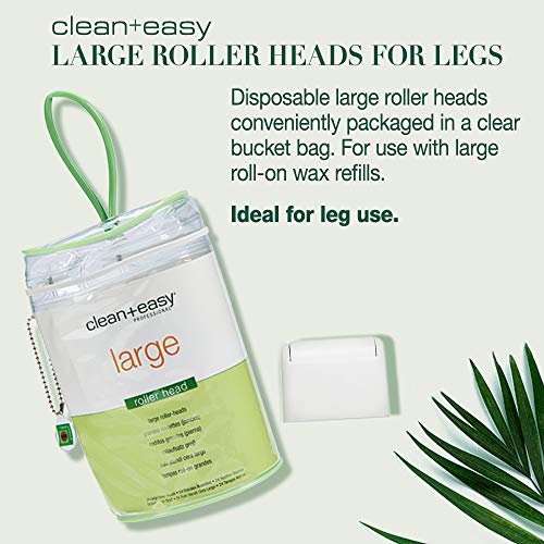 Clean + Easy Large Wax Roller Heads ? Roll On Wax Refill Applicators for Waxing Cartridge, Hair Removal for Legs & Body, 24 Pack