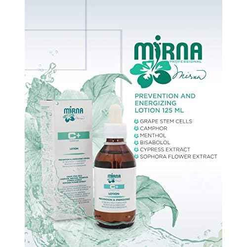 Mirna Professional Prevention & Energizing Anti Hairloss lotion For Weak Hair Infused with Menthol, Pantenol, Sophia Flower Extract, Grape stem cells |Sulphate, Paraben, SLS & Gluten Free 125ml/4.22oz