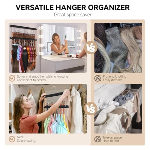 2-Pack Hair Extension Holder & Hanger - Stackable Wig Organizer