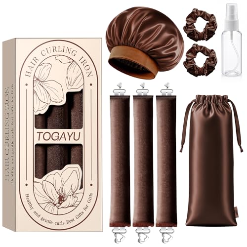 Togayu Heatless Hair Curler Set with Satin Sleep Bonnet & Scrunchies