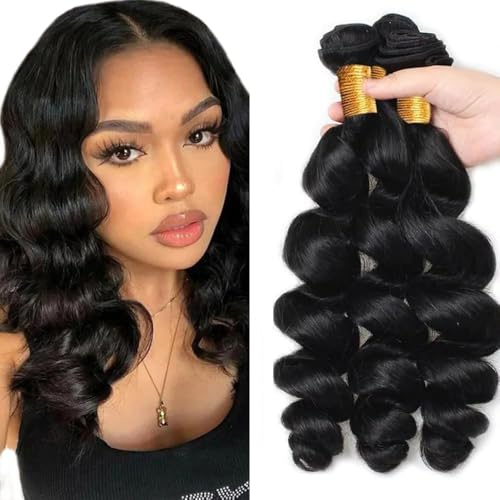 Loose Wave Human Hair Bundles - 16, 18, 20 Inch, 3 Pack