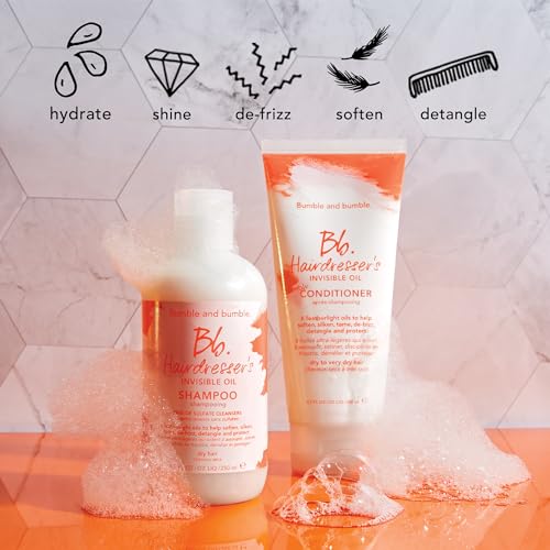 Bumble and bumble. Hairdresser's Invisible Oil Hydrating Shampoo | Hydrating, Anti Frizz, Softening, Color Safe | Curly, Wavy, Straight | With Coconut, Grapeseed + Argan Oil