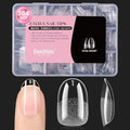 Beetles Oval Short Gel Nail Tips A- 384pcs, 12 Sizes, Pre-Etched, No Shaping Needed