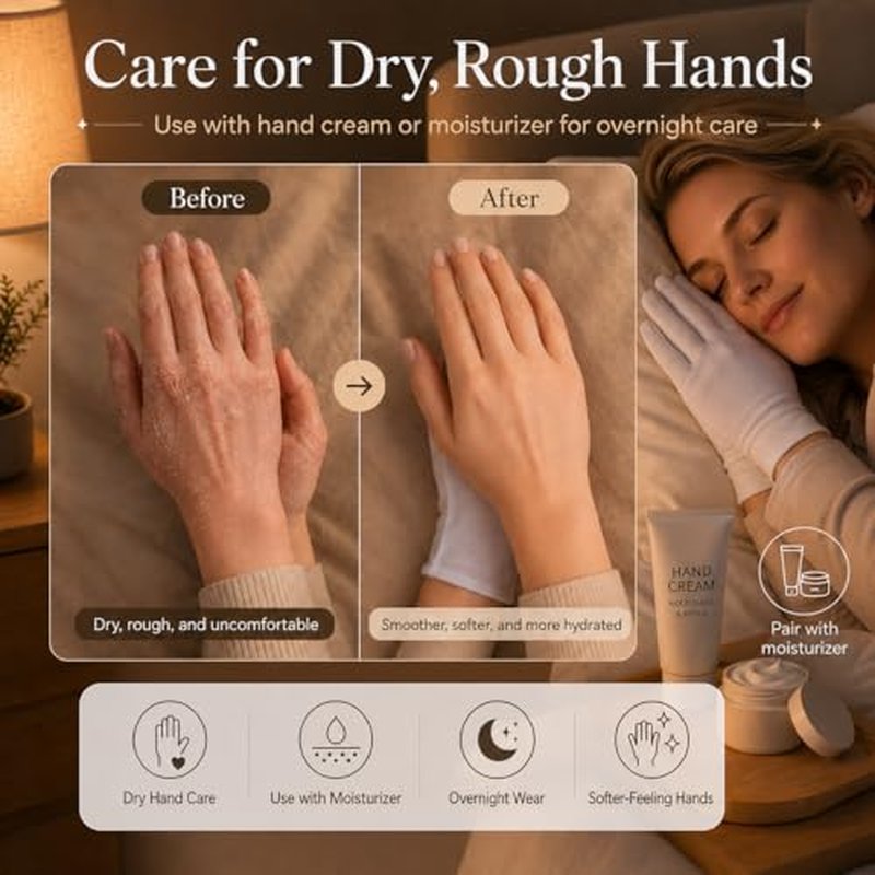 10 Pairs Cotton Moisturizing Gloves for Dry Hands Care