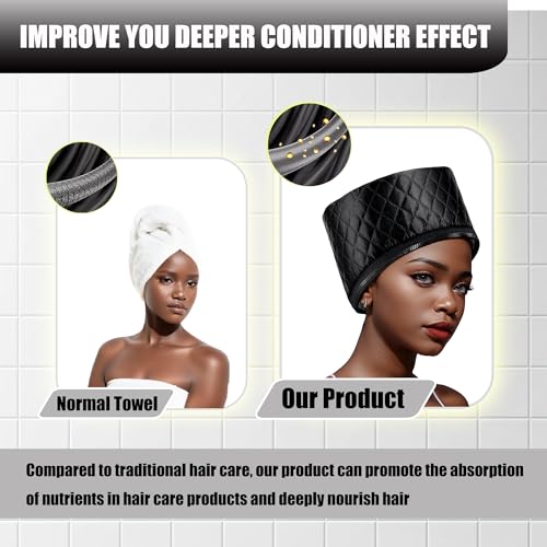 Heat Cap for Deep Conditioning - 10-Level Thermal Hair Steamer