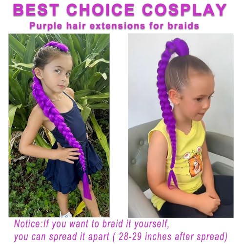 Purple Ponytail Extension 24 Inch with Elastic Tie