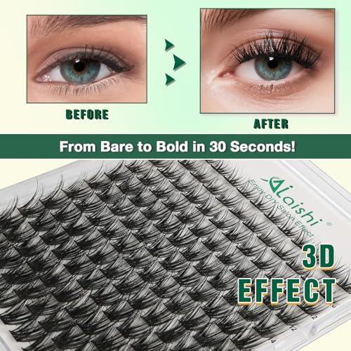 Lash Clusters Kit - 144pcs 10-18mm D Curl Extensions with Bond, Seal & Remover