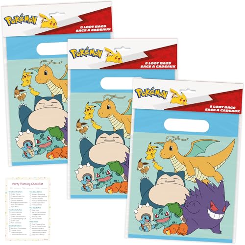 Pokemon Goodie Bags 24 Count | Party Favor Bags