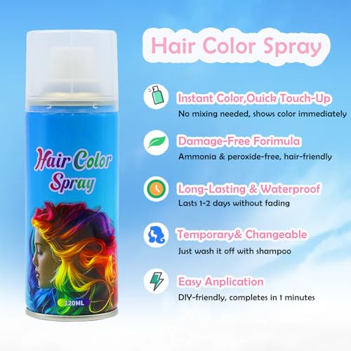 Purple Temporary Hair Spray - Washable, Non-Toxic (120ml)