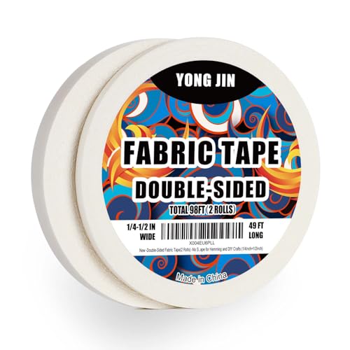 YONGJIN Double-Sided Fabric Tape - 2 Rolls for Quick Repairs