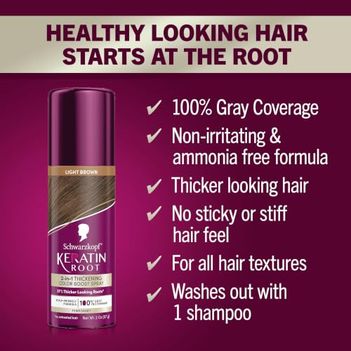 Schwarzkopf Keratin Root Temporary Hair Color Spray - Light Brown