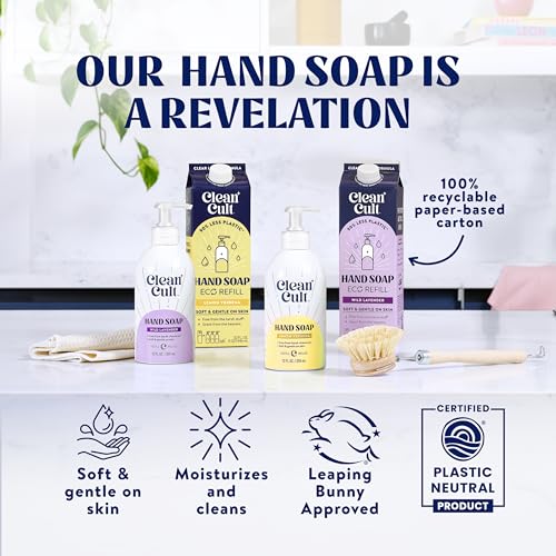 Cleancult Liquid Hand Soap Refill - Wild Lavender - Moisturizes Dry & Sensitive Skin - Made with Aloe Vera & Lavender Essential Oils - Eco Friendly - Paper-Based Packaging - 32 oz/1 Pack