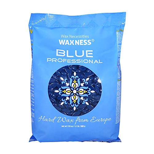 Waxness Film Hard Wax Beads Blue Professional 1.1 lb (500 g) ? Stripless Hard Wax Sample Size ? Made in Italy