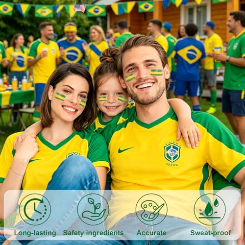 Green & Yellow Face Paint Stick for Sports & Parties