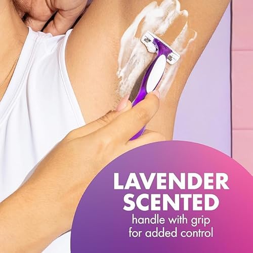 Gillette Venus Smooth Razor for Women, Includes 1 Reusable Razor Handle + 2 Count 3-Bladed Refills, Ergonomic Soft Grip Handle