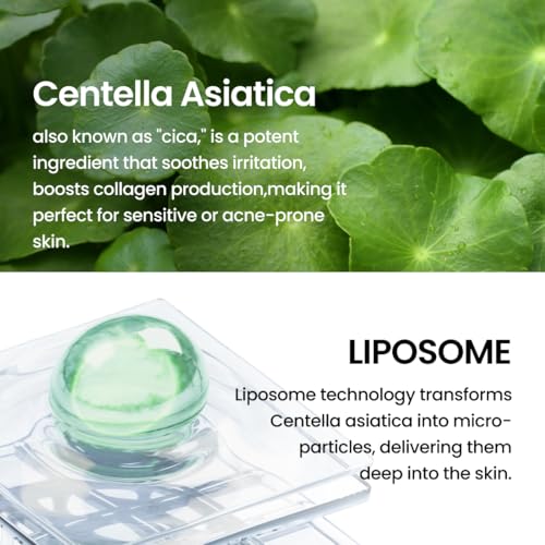 Liposome Soft Calming Serum, Lightweight Nourishing for Sensitive Skin with Centella Asiatica Teca, Korean Skincare for Trouble Care (1.01 fl. oz, 30ml)