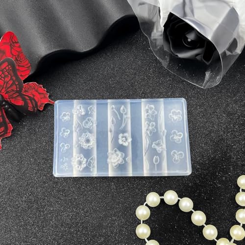 3Pcs Flower Nail Art Silicone Molds - 3D Floral Designs Kit