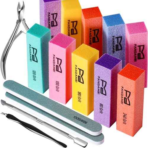 FANDAMEI Nail Buffer Block, 10 PCS Buffers for Nails with Different Grit, Nail Block Buffer, Nail Buffing Block, Buffer Nail File, Cuticle Trimmer, Nail Care Kit, Nail Tools, Manicure Tools, Nail Kit