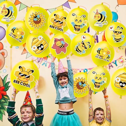 Bee Party Favors 72-Piece Set | Punch Balloons & Tattoos