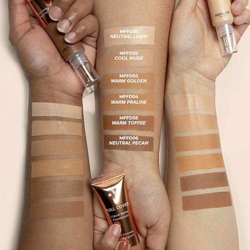 Absolute New York MFFD02 Full Cover Liquid Matte Foundation; Creamy Oil Free Formula with Dropper Tip; Natural Matte Finish
