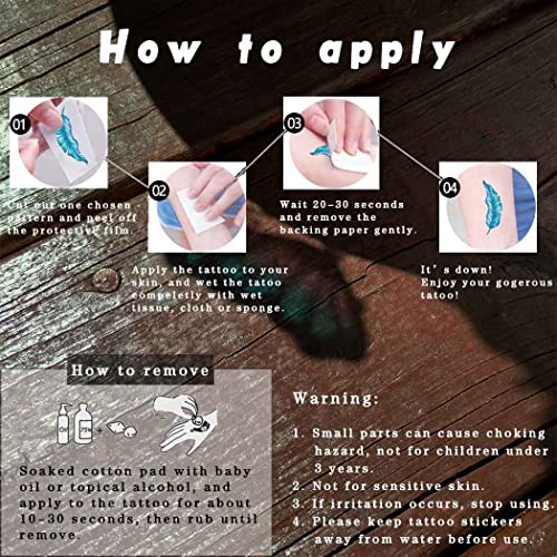Uranian Butterfly Temporary Tattoos - 6 Sheets Waterproof Face Stickers