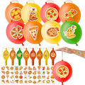 72 PC Pizza Party Favors Set - Tattoos & Punch Balloons