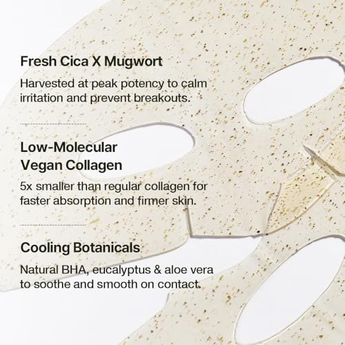NDP Collagen Cica Cooling Hydro Mask ? World¡¯s First Freeze-Ready Hydrogel Face Mask with 55,000Da Vegan Collagen, Real Mugwort & Centella ? Korean Mask for Sensitive Skin (36g x 1ea)