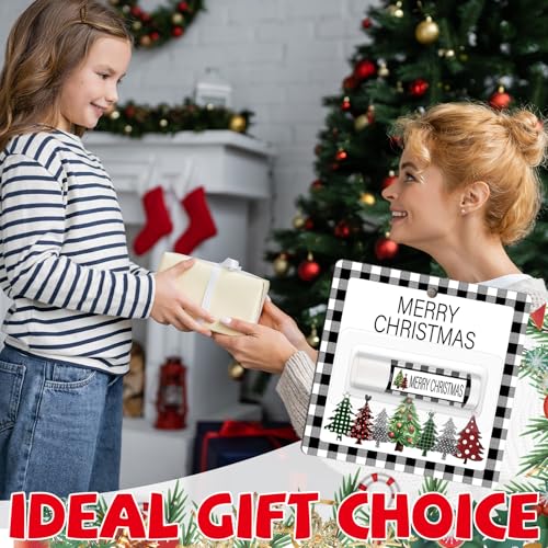 50 Pack Christmas Lip Balm Gift Bulk, Moisturizing Nourishing Lip Balm Appreciation Gift, Xmas Holiday Birthday Party Favors Stocking Stuffers for Women Men Coworker Employee Teacher (Christmas Tree)
