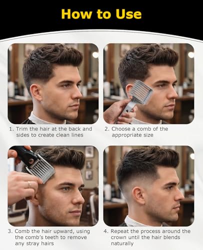 Geyynow 4-in-1 Blend Friend Fade Comb for Men's Haircuts