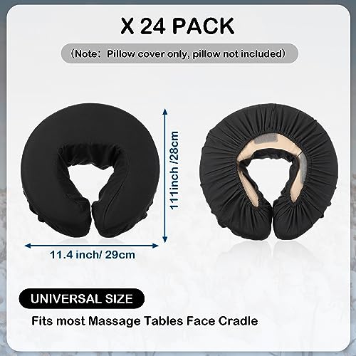 Macarrie 24-Pack Reusable Microfiber Massage Table Face Cradle Covers