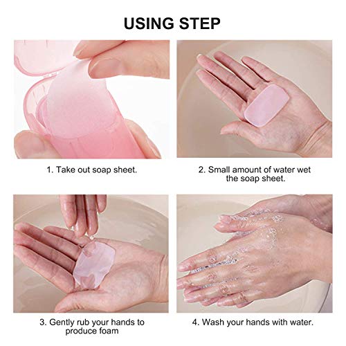 30 Boxes Portable Disposable Soap Sheets, Mini Portable Hand Washing Travel Hiking Washing Hand Bath Toiletry Paper Soap Sheets Bathing Soap