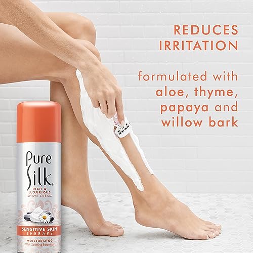 Pure Silk Sensitive Skin Shaving Cream for Women - 7.25 OZ Pack of 6
