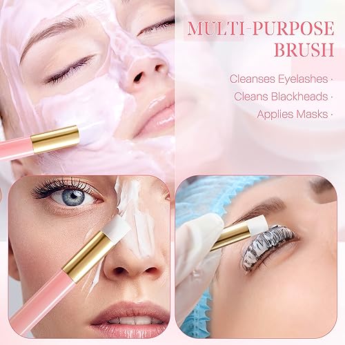 Pink Eyelash Brush for Cleansing & Makeup - 2 Pack, Soft Synthetic Bristles