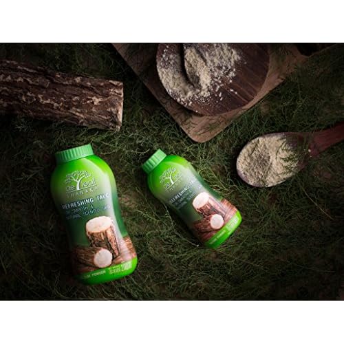DE LEAF THANAKA Refreshing Talc Smooth and Natural Scented Skin, Talcum Powder Beauty Skincare Face Body Clean Fresh Cooling Sooth Irritation, 180 g 1 Pack Count