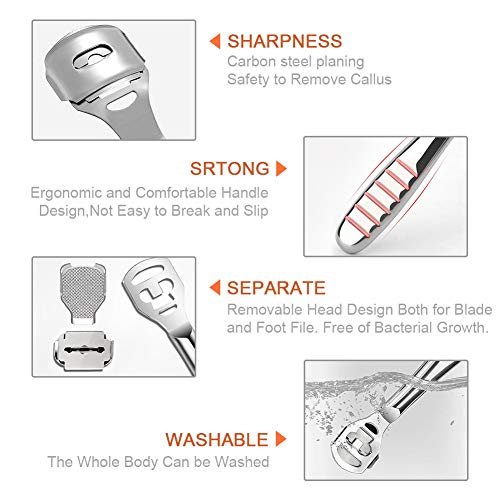 Professional Pedicure Callus Shaver Set with 10 Blades & Case