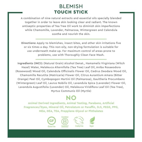 Desert Essence Herbal Blemish Touch Stick with Natural Extracts & Essential Oils - .31 Fl Ounce - Pack of 6 - Antiseptic Tea Tree Oil - Chamomile - Lavender - Palmarosa - Clear & Radiant Skin