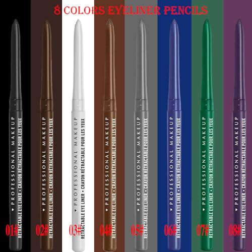 8-Piece Retractable Eyeliner & Eyeshadow Pencil Set