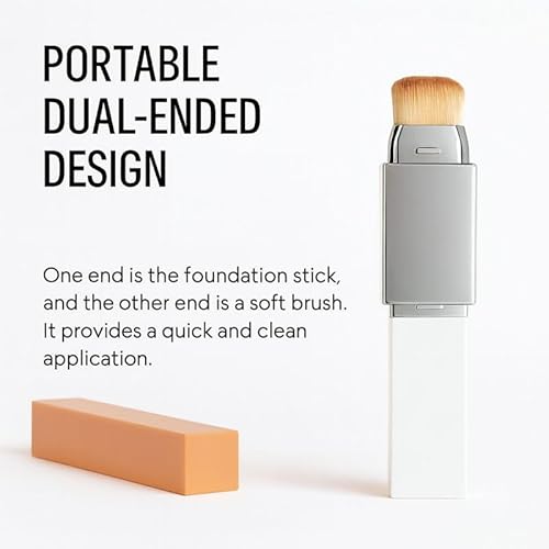 Blanc Cover Cream Stick ? Korean Color Changing Foundation Stick with Volufiline & Collagen ? Concealer Foundation Sticks for Dewy Skin? Makeup Foundation Stick with Detachable Brush (Natural)