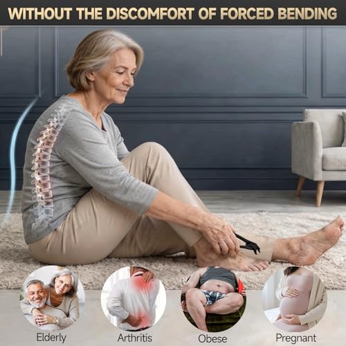 Ergonomic Long Handled Toenail Clippers for Seniors - 4.5" Angled Head
