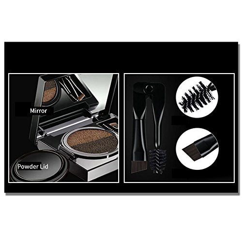 Waterproof Air Cushion Eyebrow Cream Powder with Dual Brushes