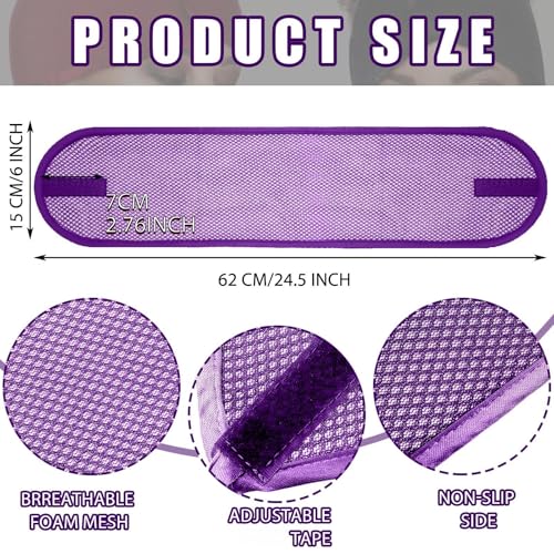 Mesh Hair Wraps for Women, 4-Pack Headbands - Black, Purple, Gray, Camel