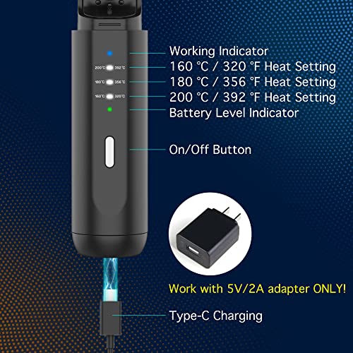 VIKICON Father's Day Gift Set for Men with Beard Hair Straightener & Heat Protectant Spray, Mini & Auto Shut Off Cordless Beard Brush
