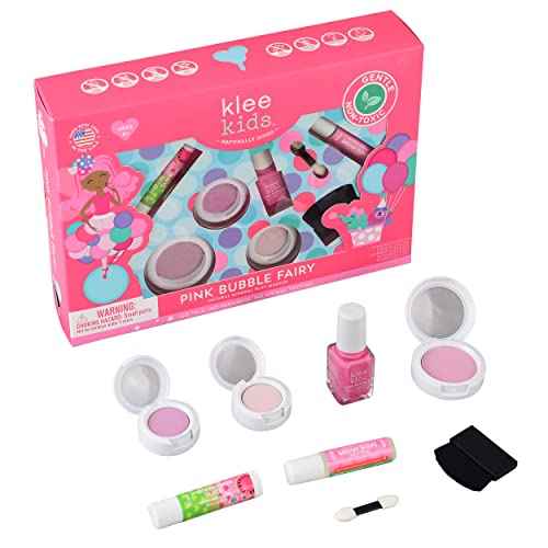 Luna Star Naturals Klee Kids Deluxe Play Makeup Kit. Gentle and Non-Toxic. Made in USA. (Pink Bubble Fairy)