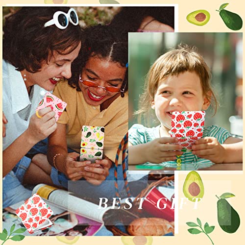 Vicenpal Compact Mirror Small Pocket Fruit Design Mini Magnifying Portable Makeup Compact PU Leather Double Sidepocket Mirror for Women Party Gift Baby Shower(Square Style)