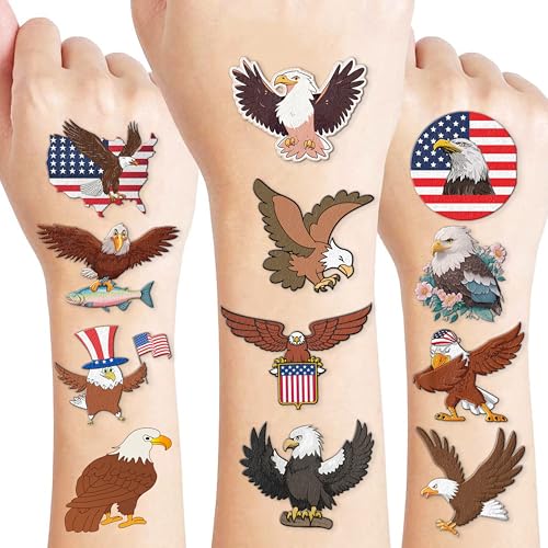 Eagle Temporary Tattoos 8 Sheets 80PCS | Party Favors