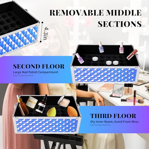 AROUS Rolling Makeup Train Case 4-in-1 with Wheels