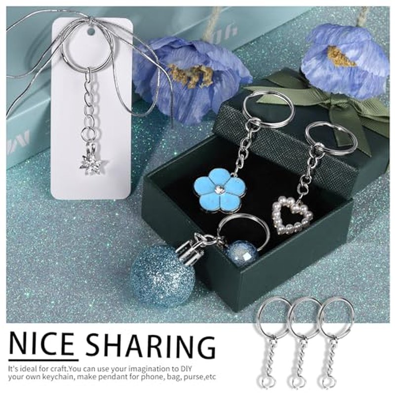 Teenitor 20PCS Key Chain Rings 1 Inch Nickel Metal
