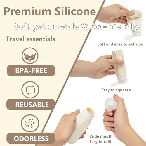TSA Approved Travel Bottles 3oz 2oz Leak Proof Silicone Set