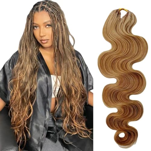 Body Wave Crochet Hair Extensions - 2 Pack Honey Blonde 14"