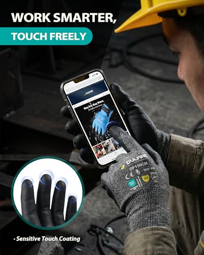 DULFINE A9 Cut Resistant Work Gloves - Max Protection for Industrial Tasks, 2 Pairs